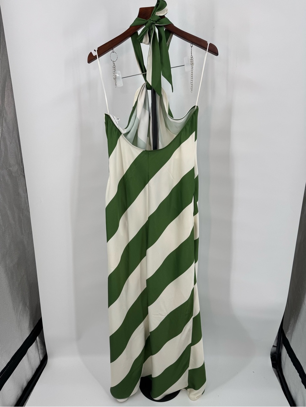 Ronny Kobo Collection Green and White Strapless Knot Maxi Dress - Picture 6 of 8